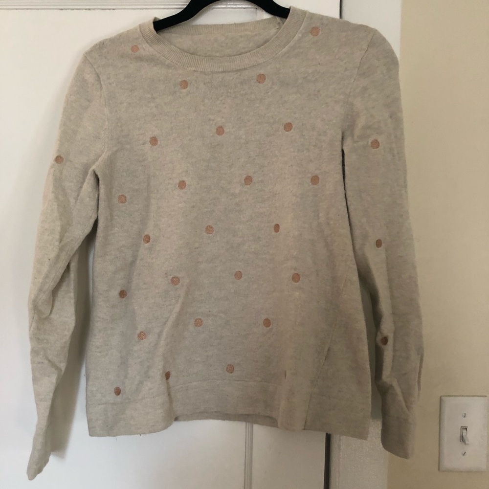 J. Crew grey polka dot sweater